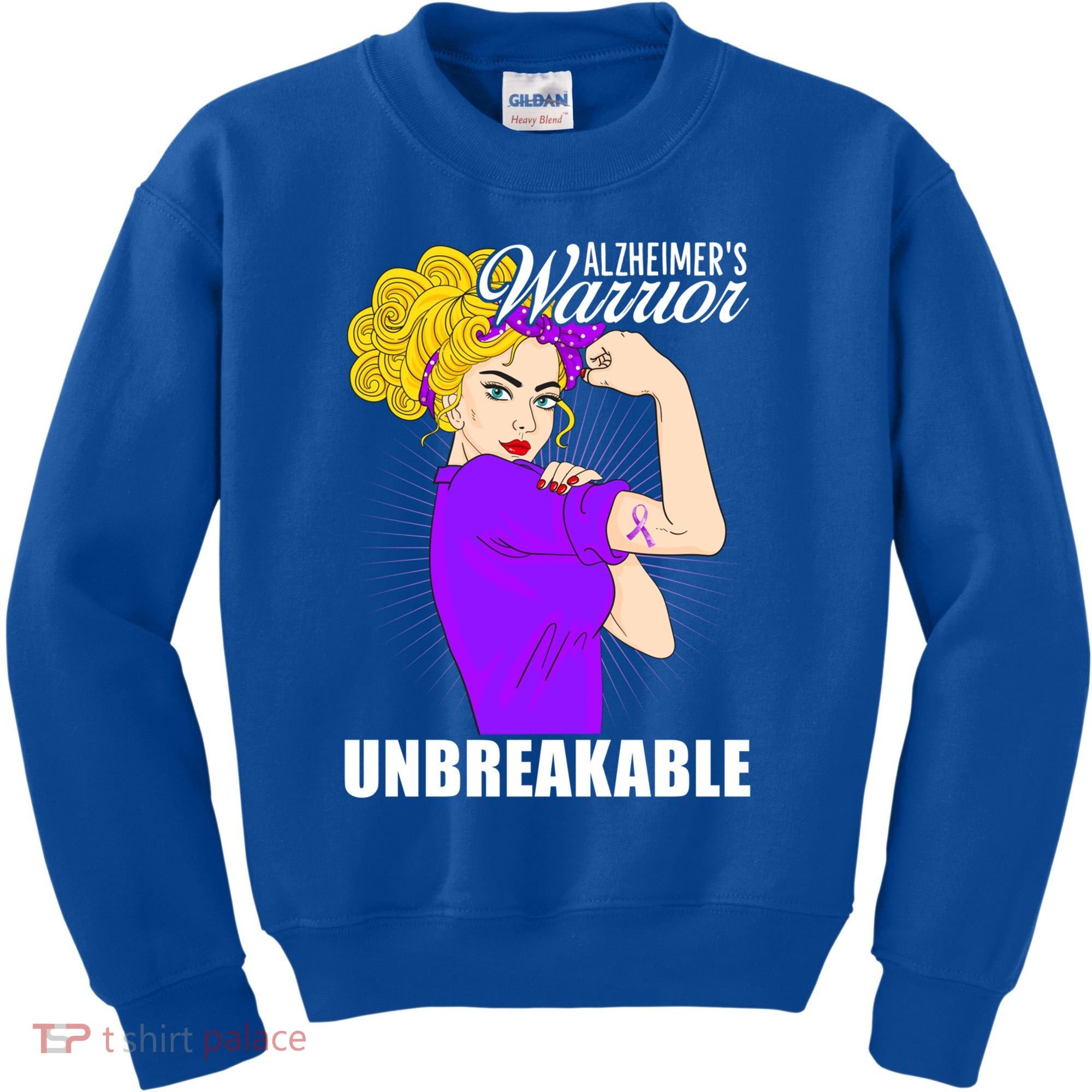Alzheimers Warrior Unbreakable Cute Gift Alzheimer's Awareness Funny Gift Kids Sweatshirt