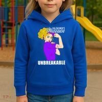 Alzheimers Warrior Unbreakable Cute Gift Alzheimer's Awareness Funny Gift Kids Hoodie thumb 3