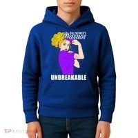 Alzheimers Warrior Unbreakable Cute Gift Alzheimer's Awareness Funny Gift Kids Hoodie thumb 4