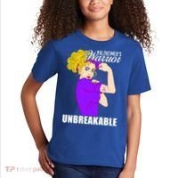 Alzheimers Warrior Unbreakable Cute Gift Alzheimer's Awareness Funny Gift Kids T-Shirt thumb 2