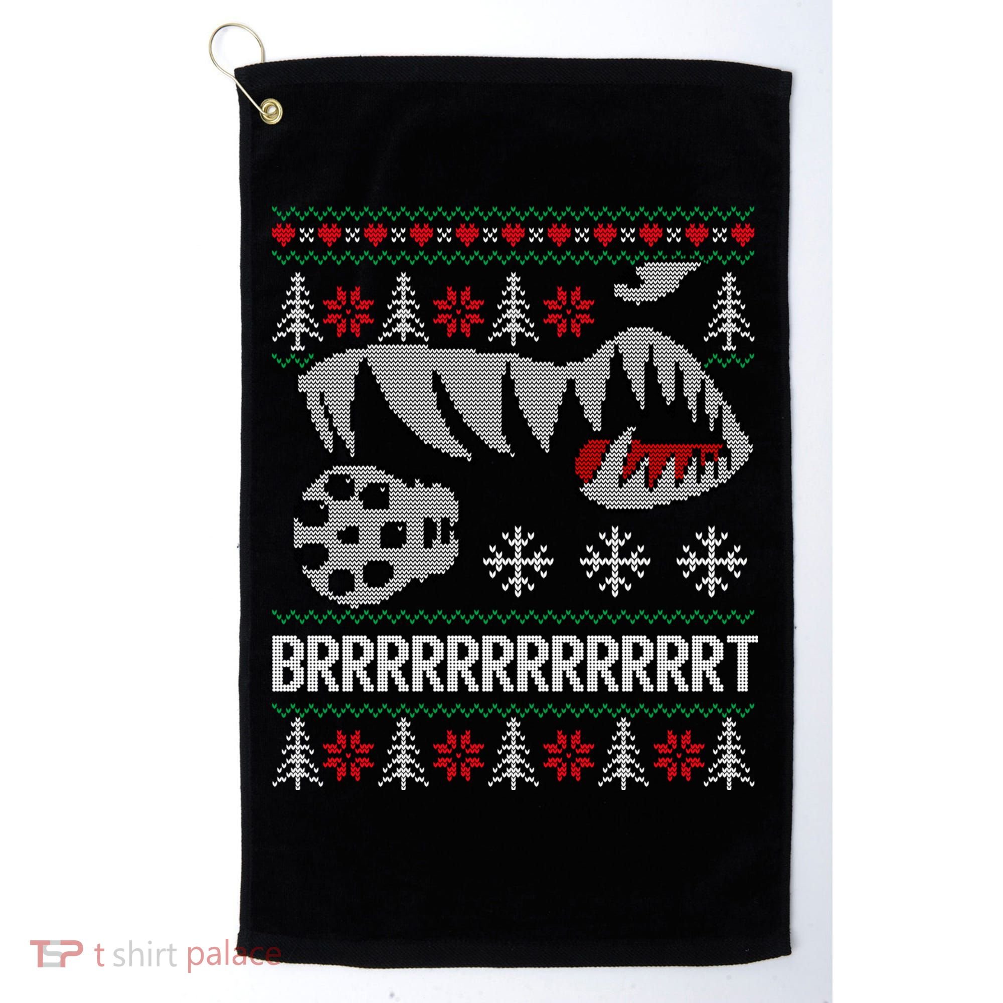 A10 Warthog Ugly Xmas Sweater Style Fighter Jet Usaf Gift Golf Towel