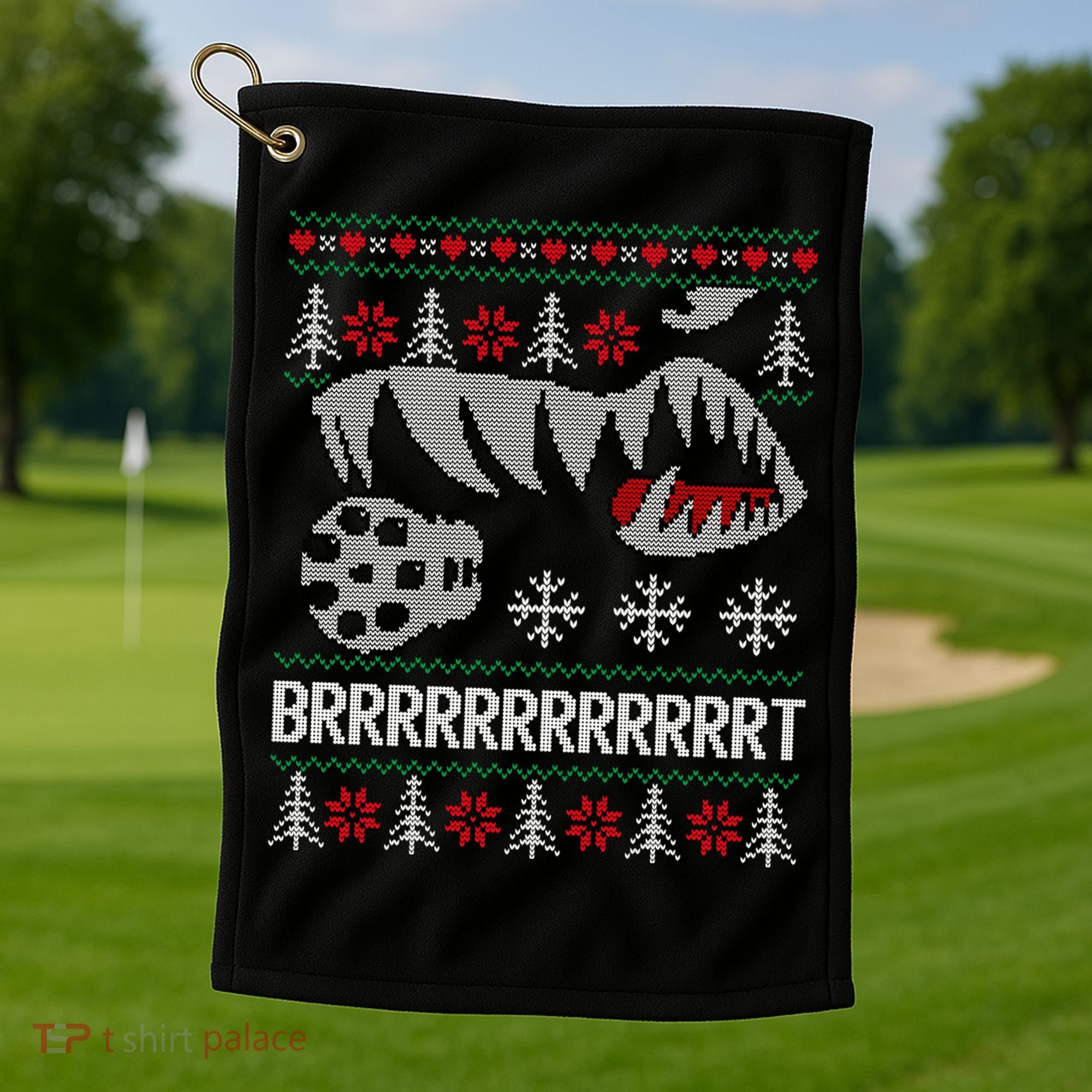 A10 Warthog Ugly Xmas Sweater Style Fighter Jet Usaf Gift Golf Towel