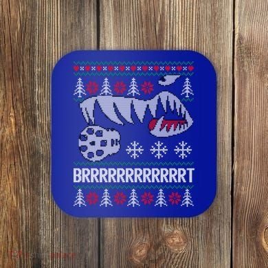 A10 Warthog Ugly Xmas Sweater Style Fighter Jet Usaf Gift Coaster