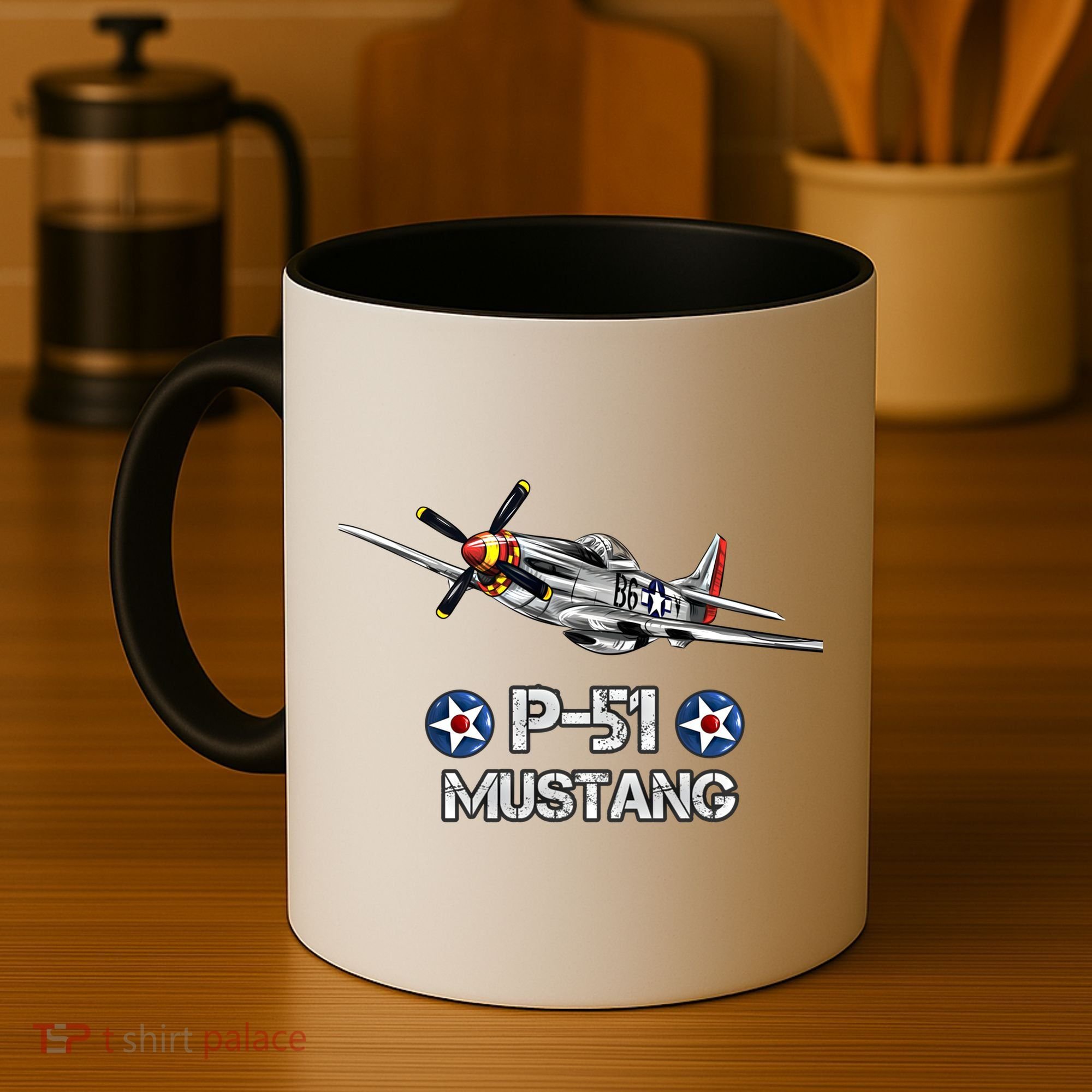 American World War 2 Pcool Gift51 Mustang Fighter Airplane Gift Coffee Mug