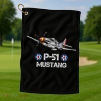 American World War 2 Pcool Gift51 Mustang Fighter Airplane Gift Golf Towel thumb 1