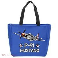 American World War 2 Pcool Gift51 Mustang Fighter Airplane Gift Tote Bag thumb 0
