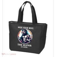 Alpha Wolf Werewolf Meme For Wolf Meme Hide Your Wife The Alpha Is Here Tote Bag thumb 3