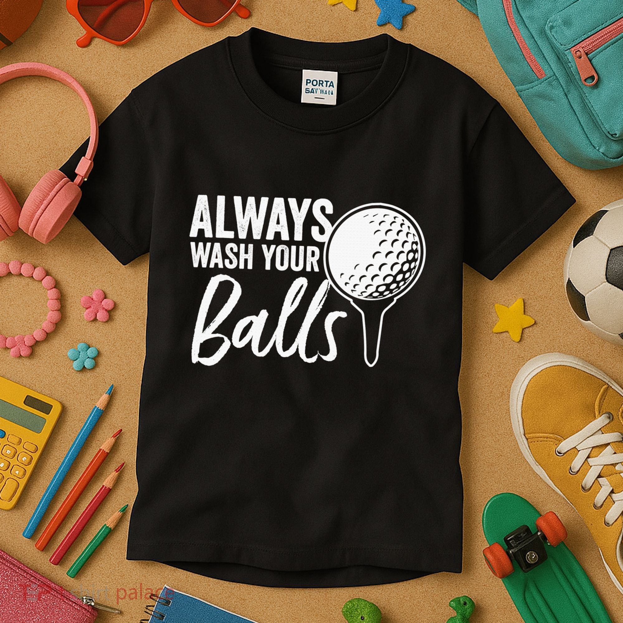 Always Wash Your Balls Golf Funny Golfing Sport Lover Kids T-Shirt