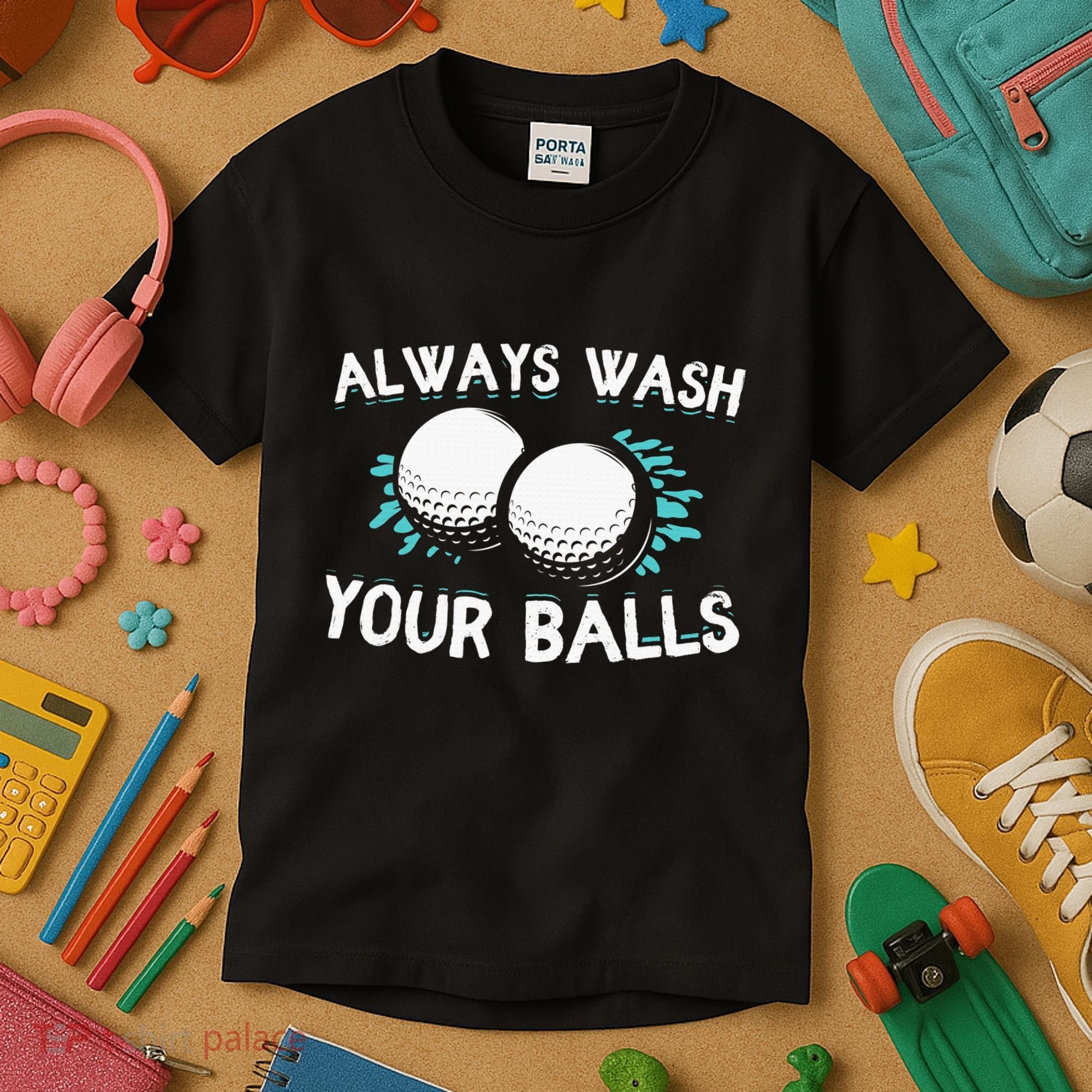 Always Wash Your Balls Golf Player Golf Lover Cute Awesom Kids T-Shirt