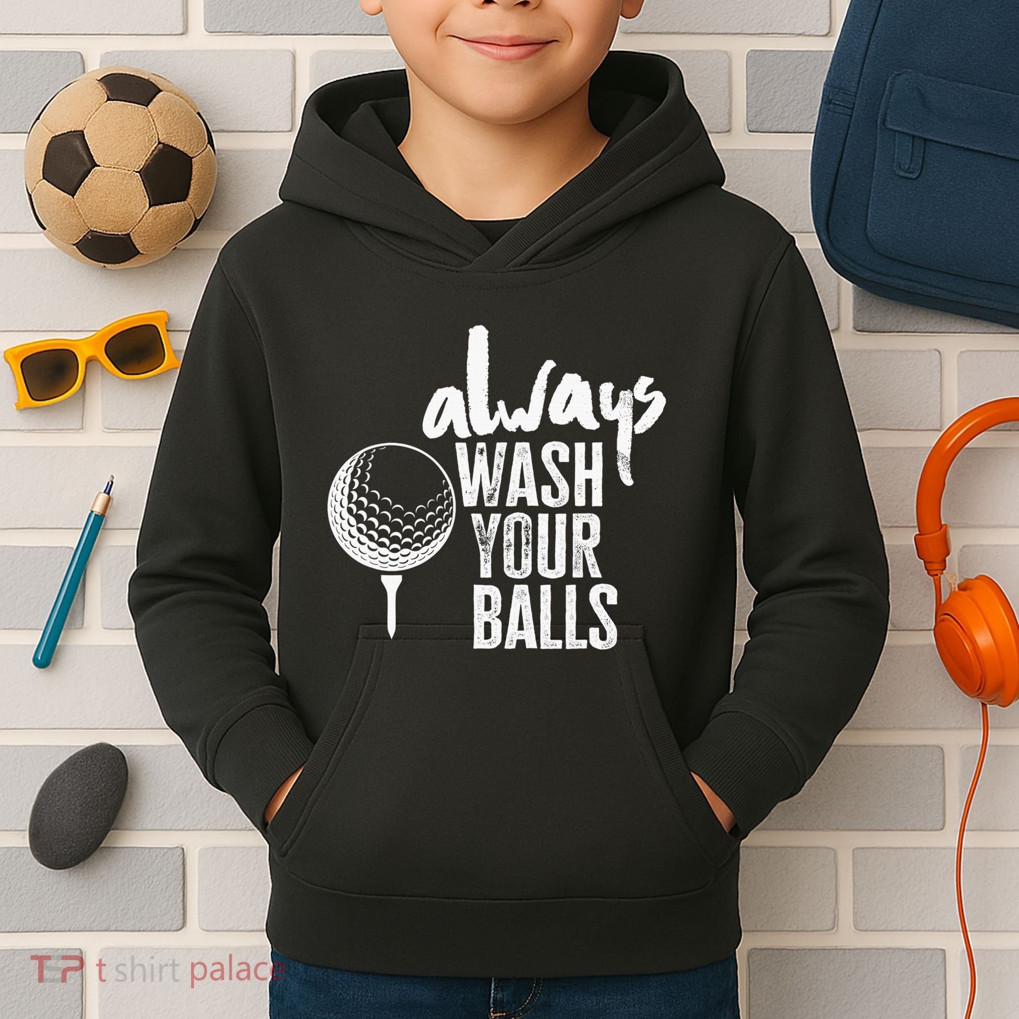 Always wash your balls Quote for a Golf Buddy Kids Hoodie
