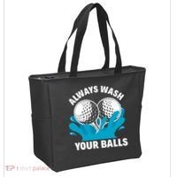 Always Wash Your Balls Funny Golf Tote Bag thumb 2