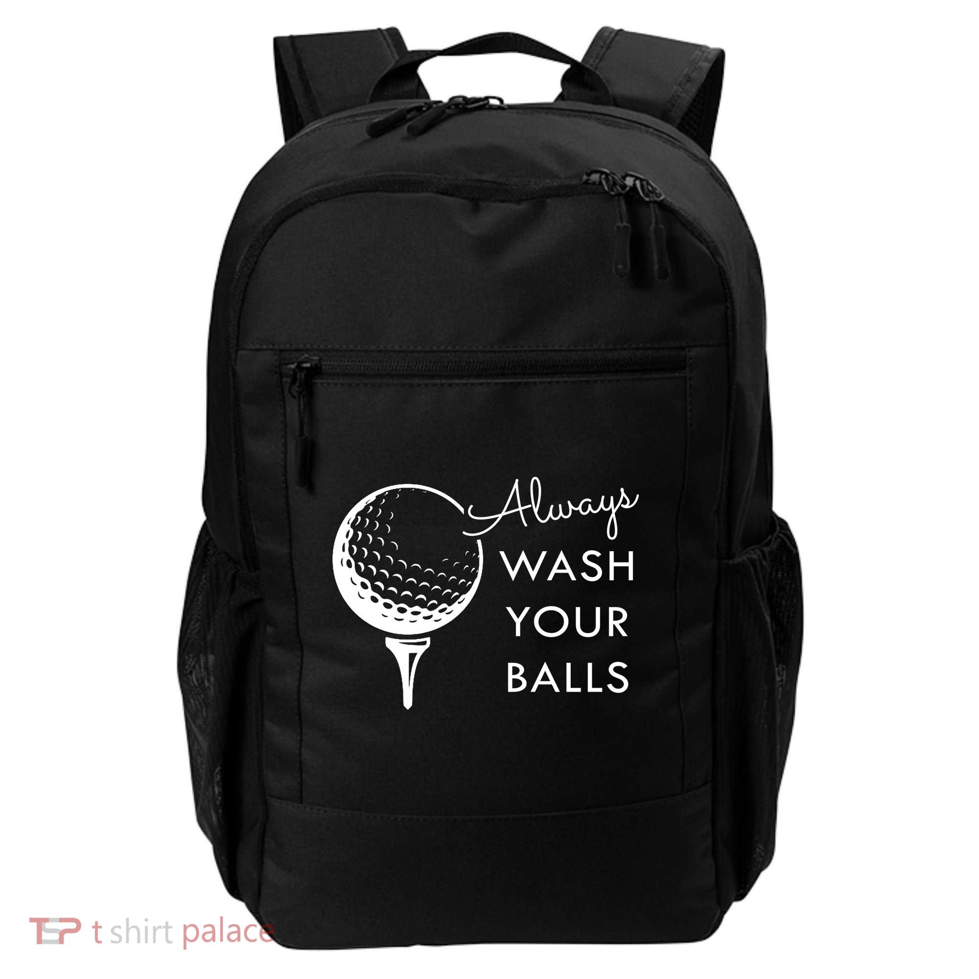 Always Wash Your Balls Funny Golf Backpack