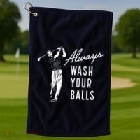 Always Wash Your Balls Golf Towel thumb 1