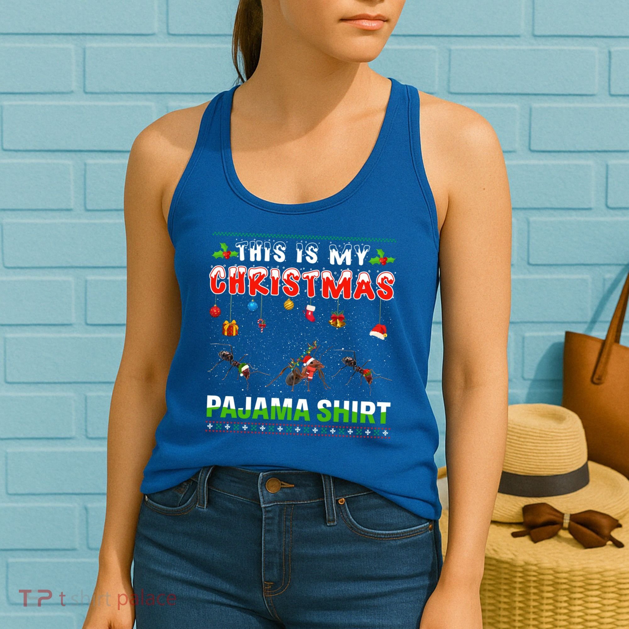 Ant Xmas Animals Squad This Is My Christmas Pajama Gift Women's Tank Top
