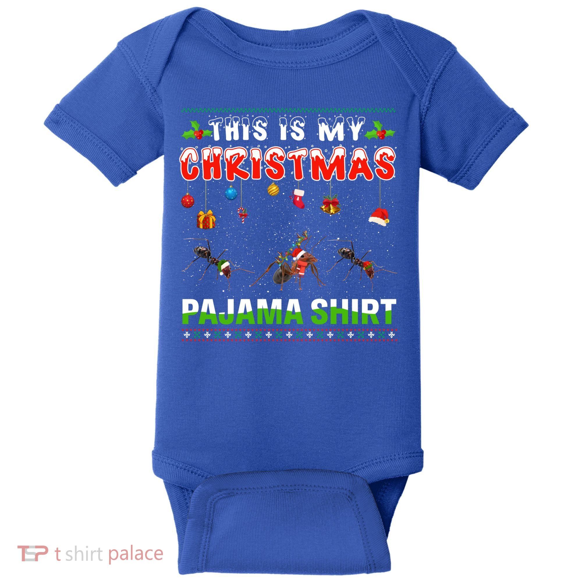 Ant Xmas Animals Squad This Is My Christmas Pajama Gift Baby Bodysuit