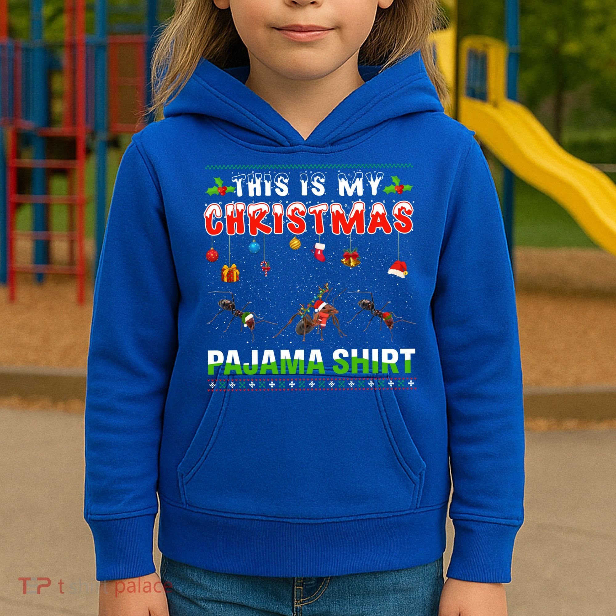 Ant Xmas Animals Squad This Is My Christmas Pajama Gift Kids Hoodie