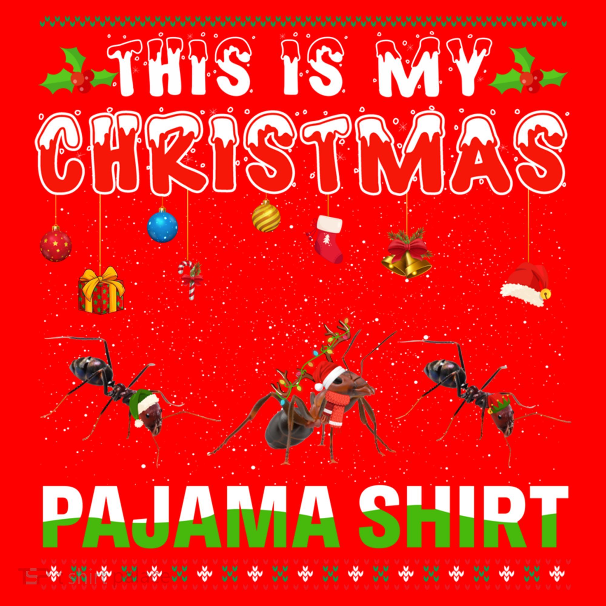 Ant Xmas Animals Squad This Is My Christmas Pajama Gift Santa Hat