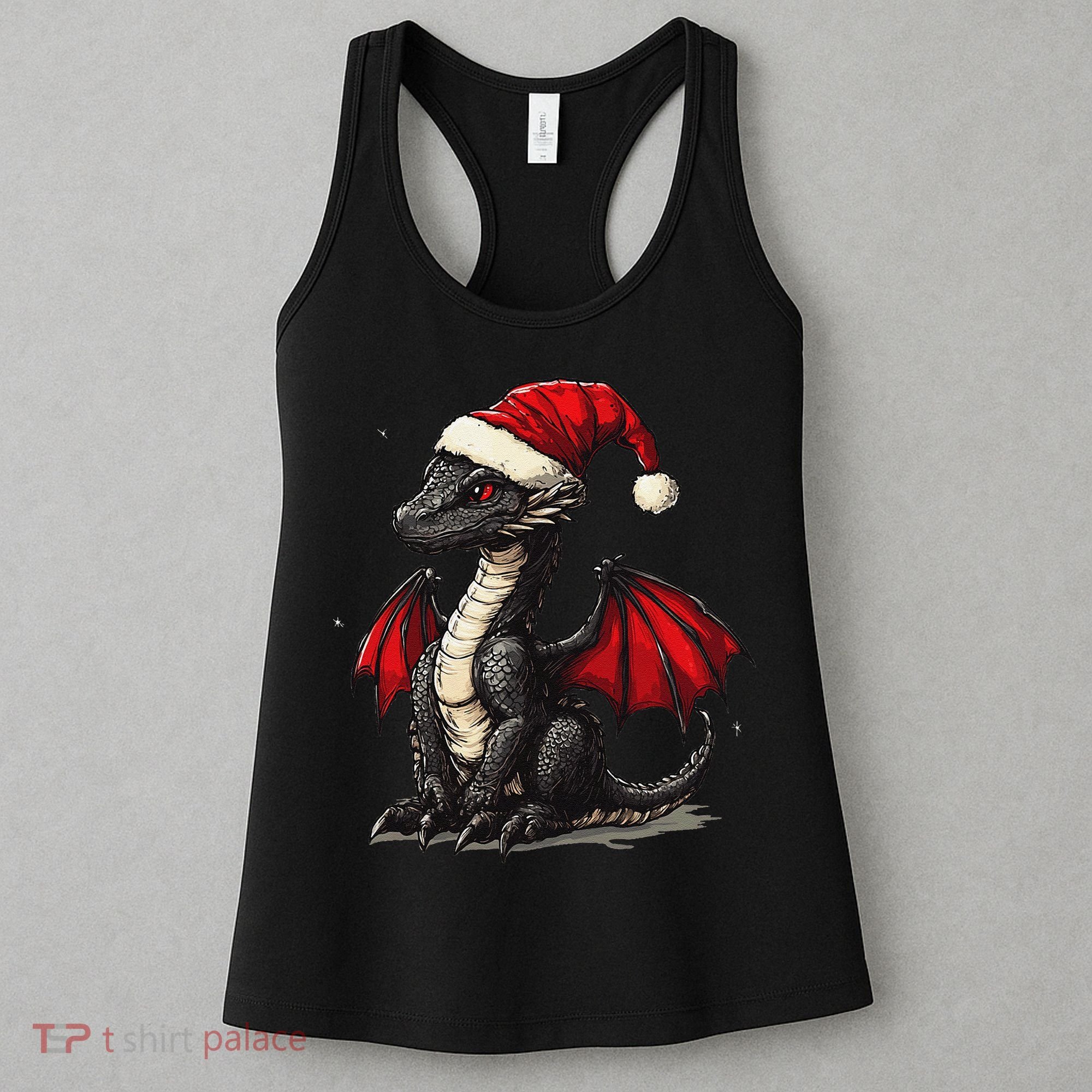 Awesome Xmas Dragon Outfit For Festive And Women's Tank Top