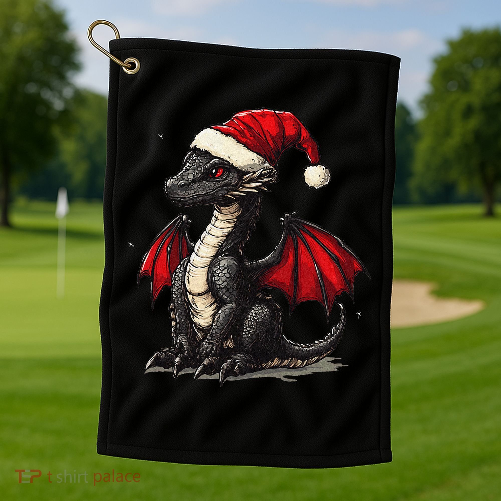 Awesome Xmas Dragon Outfit For Festive And Golf Towel
