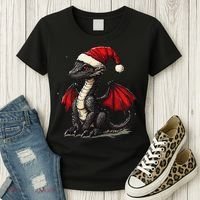 Awesome Xmas Dragon Outfit For Festive And Women's T-Shirt thumb 3