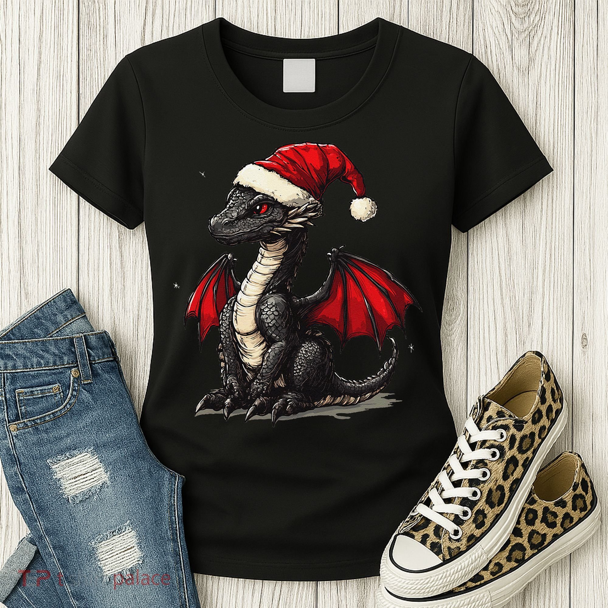 Awesome Xmas Dragon Outfit For Festive And Women's T-Shirt