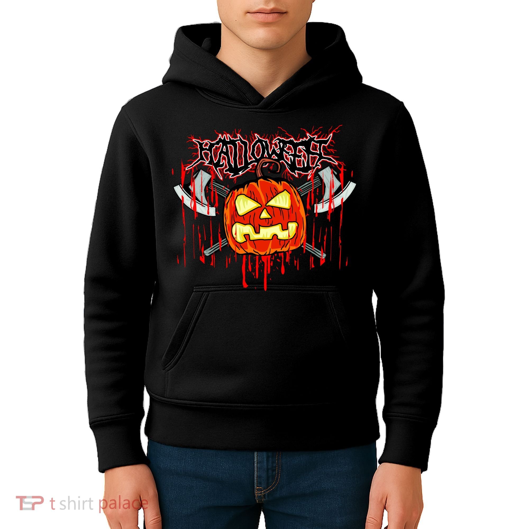 Axe Halloween Pumpkin Kids Hoodie