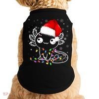 Axolotl Xmas Hat Santa Tree Cute Funny Christmas Pajama Doggie Tank thumb 0