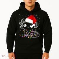 Axolotl Xmas Hat Santa Tree Cute Funny Christmas Pajama Hoodie thumb 2