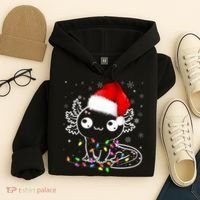 Axolotl Xmas Hat Santa Tree Cute Funny Christmas Pajama Hoodie thumb 4