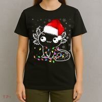 Axolotl Xmas Hat Santa Tree Cute Funny Christmas Pajama T-Shirt thumb 4