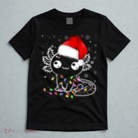 Axolotl Xmas Hat Santa Tree Cute Funny Christmas Pajama T-Shirt thumb 5