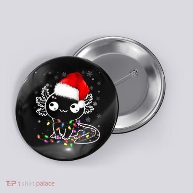 Axolotl Xmas Hat Santa Tree Cute Funny Christmas Pajama Button