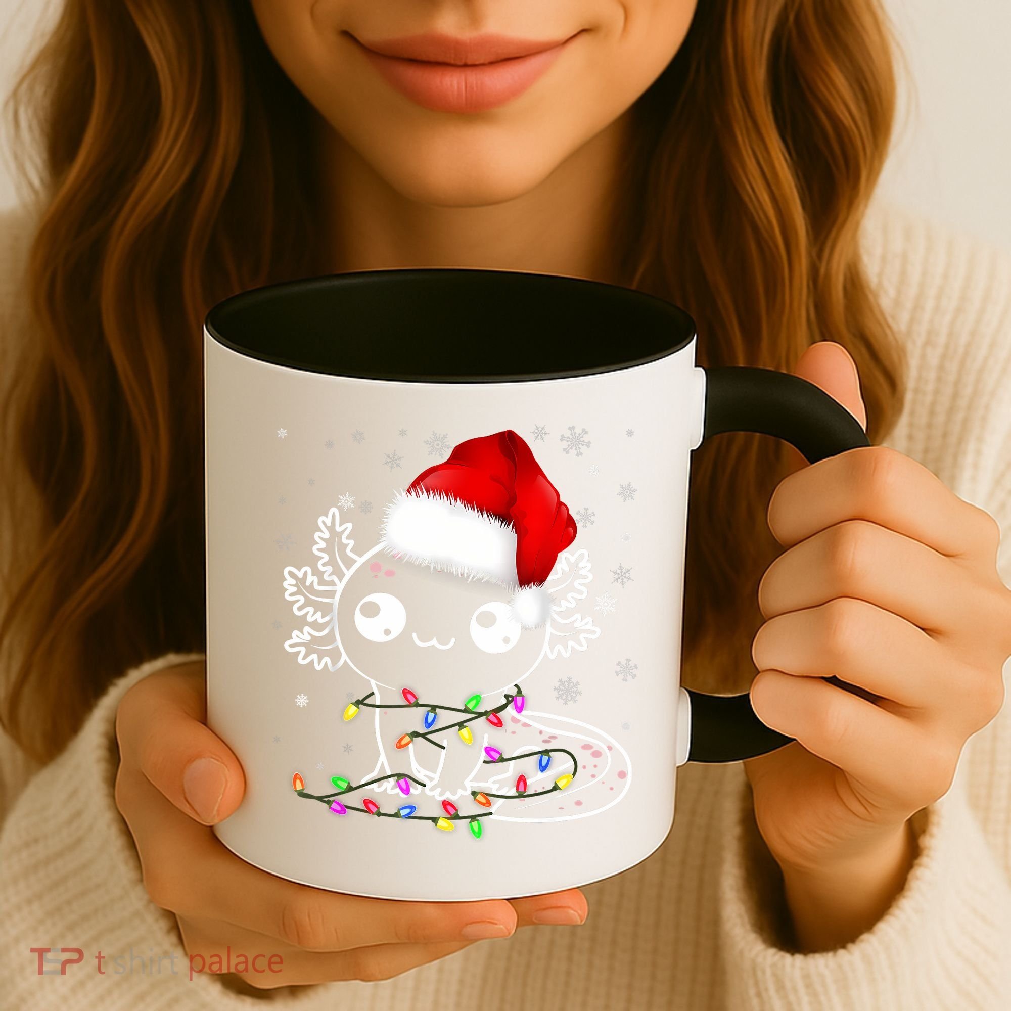 Axolotl Xmas Hat Santa Tree Cute Funny Christmas Pajama Coffee Mug