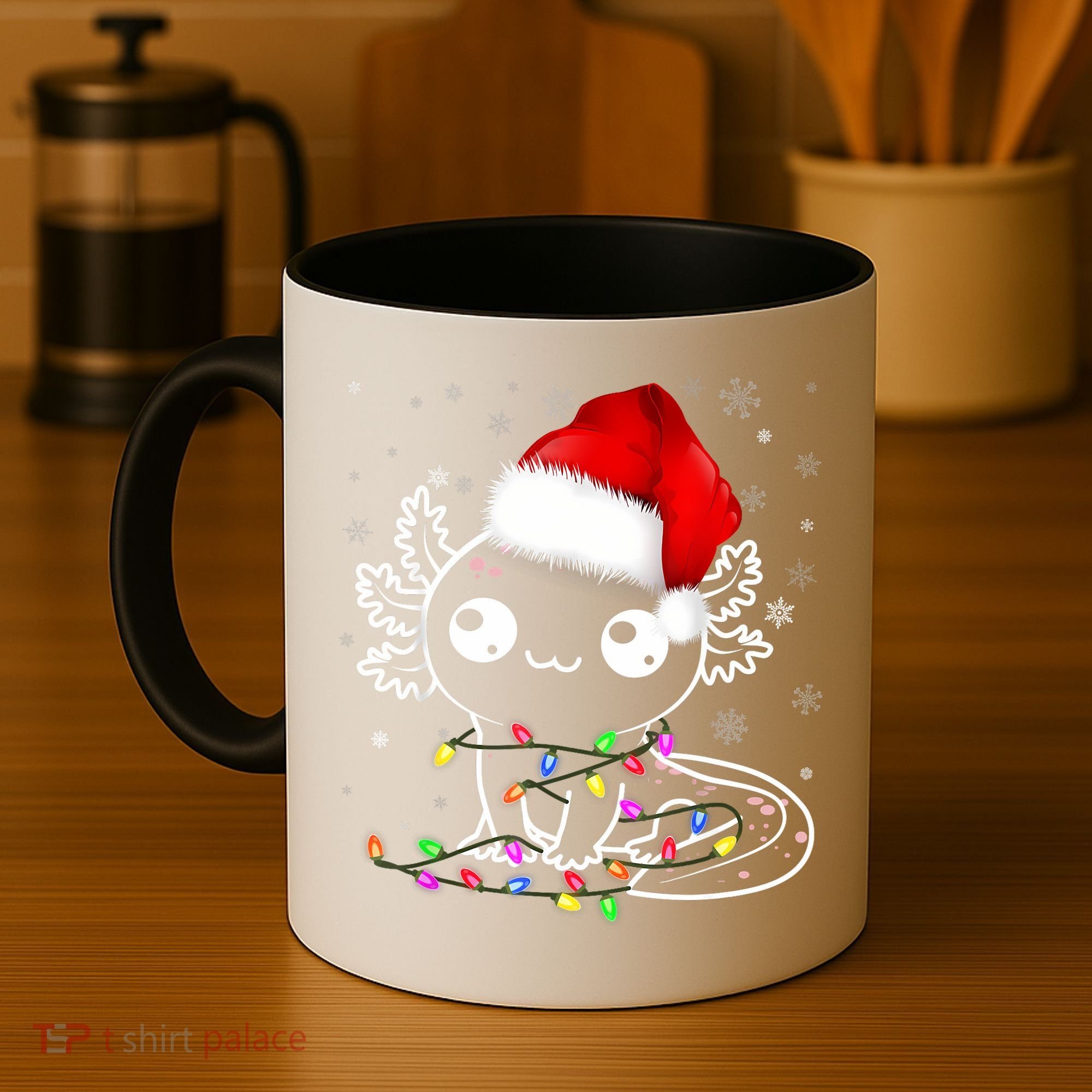 Axolotl Xmas Hat Santa Tree Cute Funny Christmas Pajama Coffee Mug