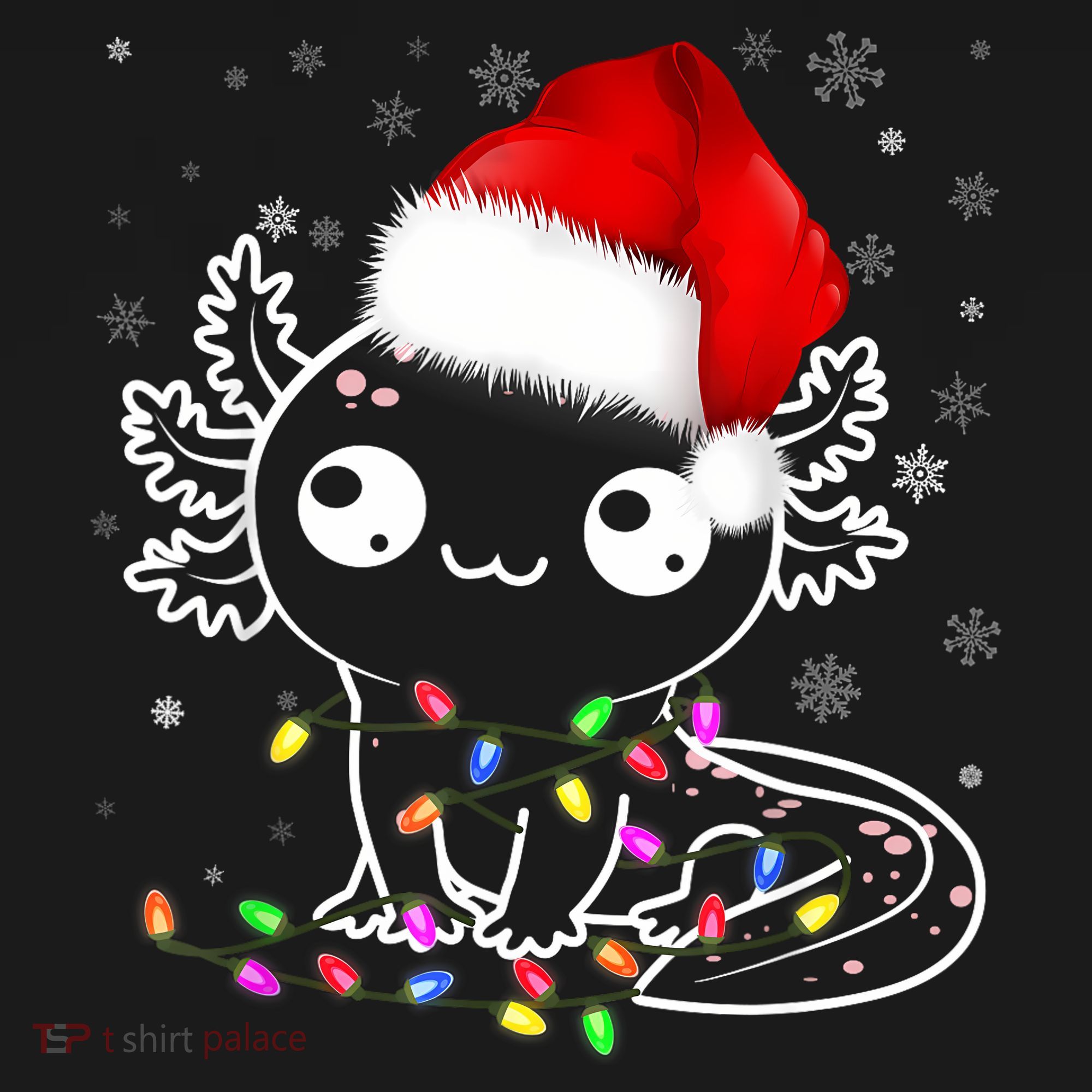 Axolotl Xmas Hat Santa Tree Cute Funny Christmas Pajama Women's Hoodie