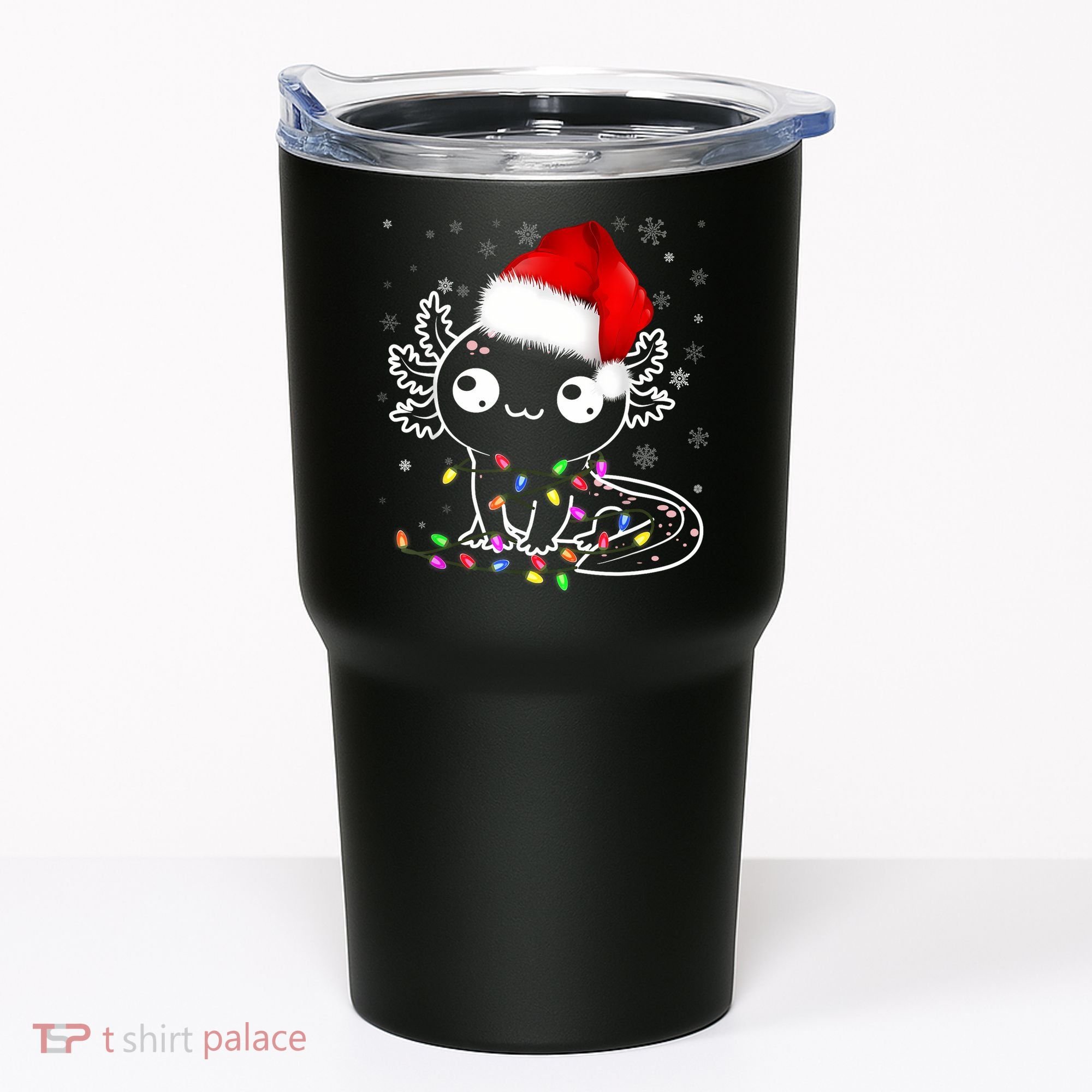Axolotl Xmas Hat Santa Tree Cute Funny Christmas Pajama Tumbler