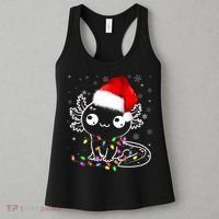 Axolotl Xmas Hat Santa Tree Cute Funny Christmas Pajama Women's Tank Top thumb 3