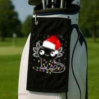 Axolotl Xmas Hat Santa Tree Cute Funny Christmas Pajama Golf Towel thumb 2