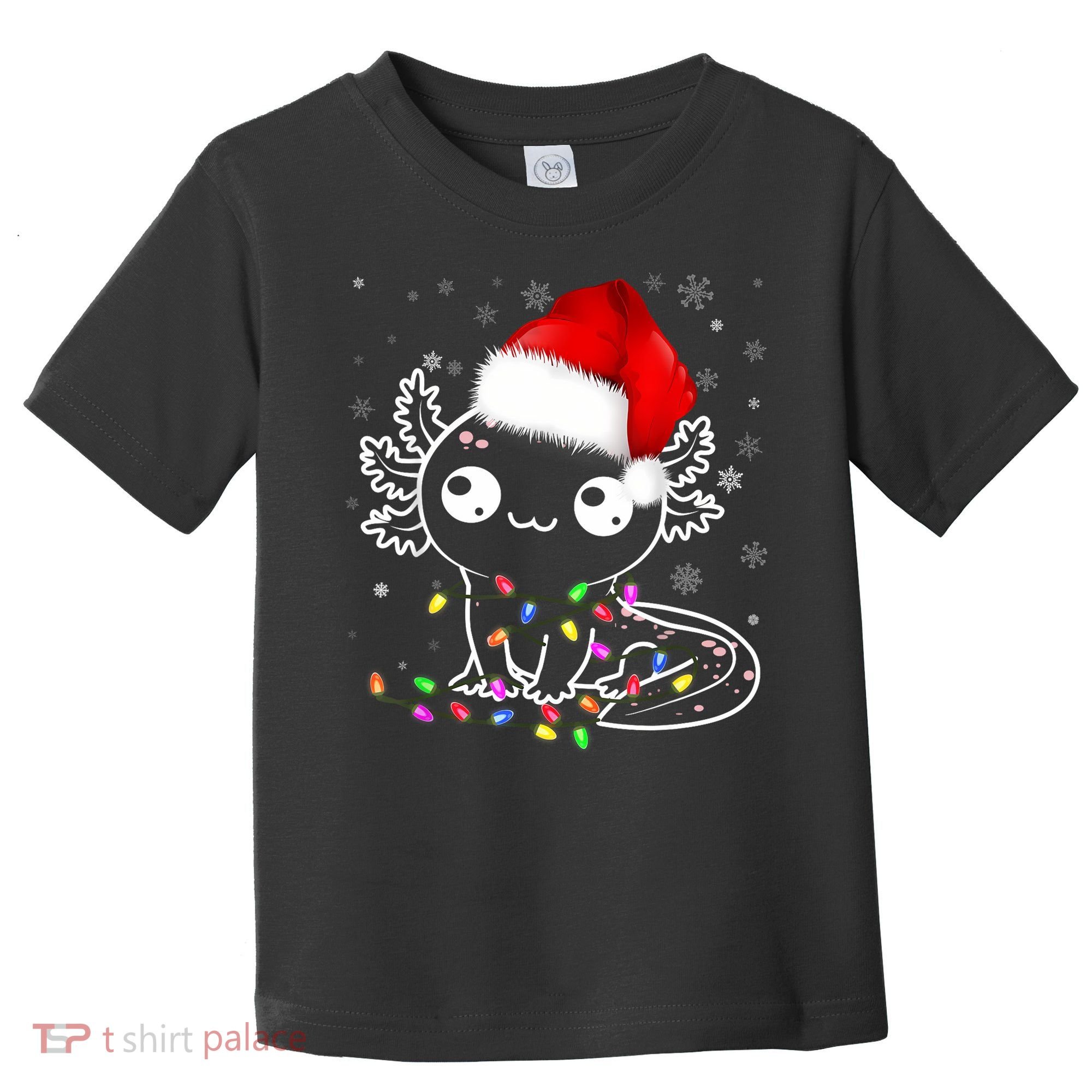 Axolotl Xmas Hat Santa Tree Cute Funny Christmas Pajama Toddler T-Shirt
