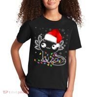 Axolotl Xmas Hat Santa Tree Cute Funny Christmas Pajama Kids T-Shirt thumb 2