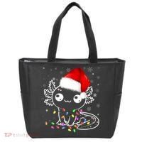 Axolotl Xmas Hat Santa Tree Cute Funny Christmas Pajama Tote Bag thumb 0