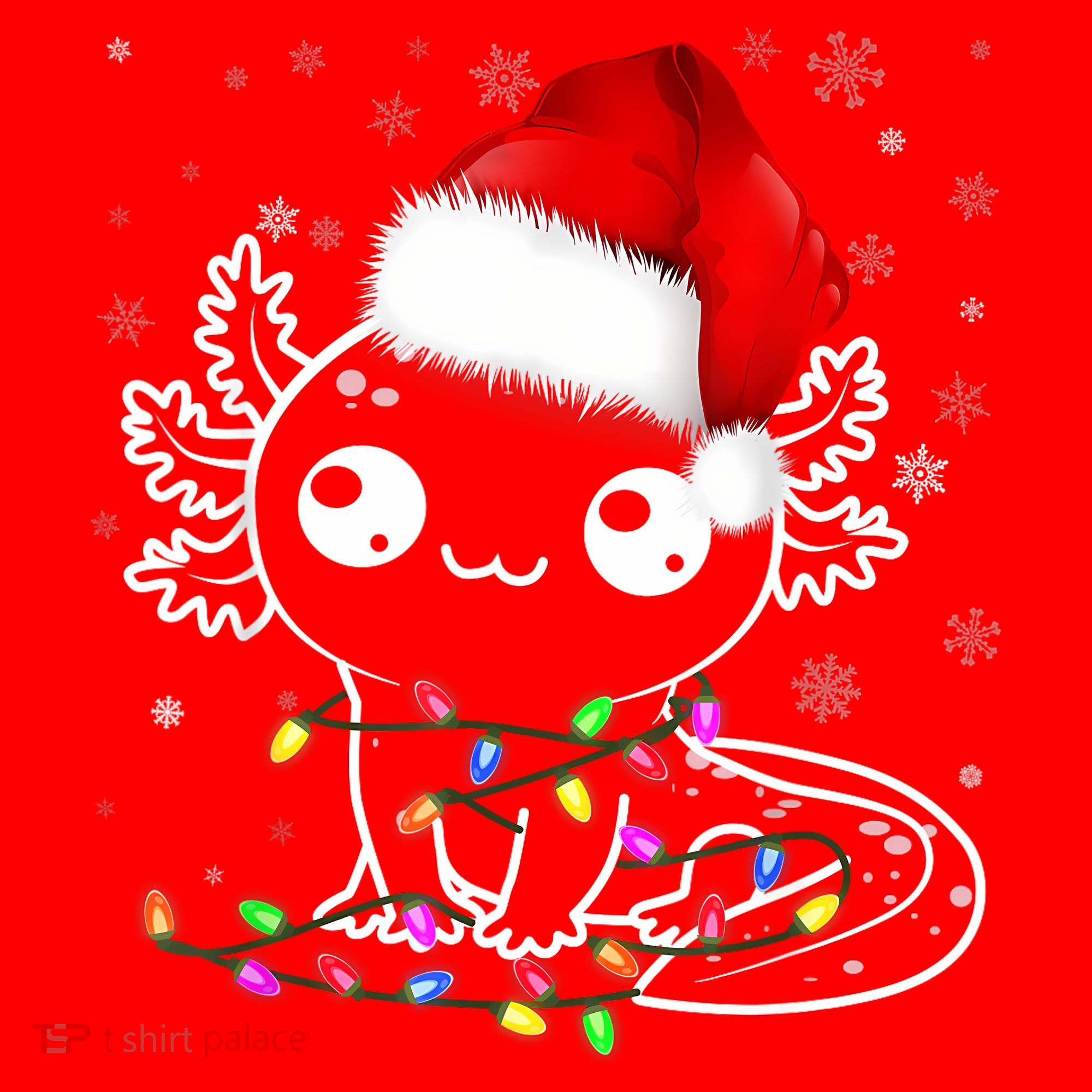 Axolotl Xmas Hat Santa Tree Cute Funny Christmas Pajama Santa Hat