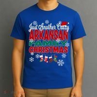 Arkansas Xmas Just Another Crazy Arkansan Family Christmas Cool Gift T-Shirt thumb 3