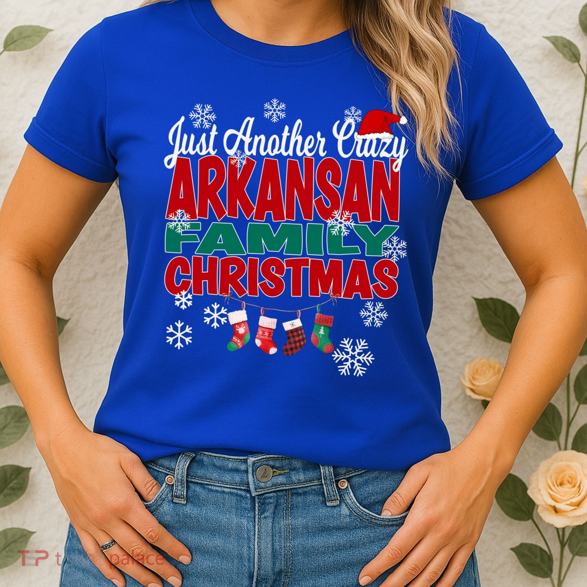 Arkansas Xmas Just Another Crazy Arkansan Family Christmas Cool Gift Women's T-Shirt