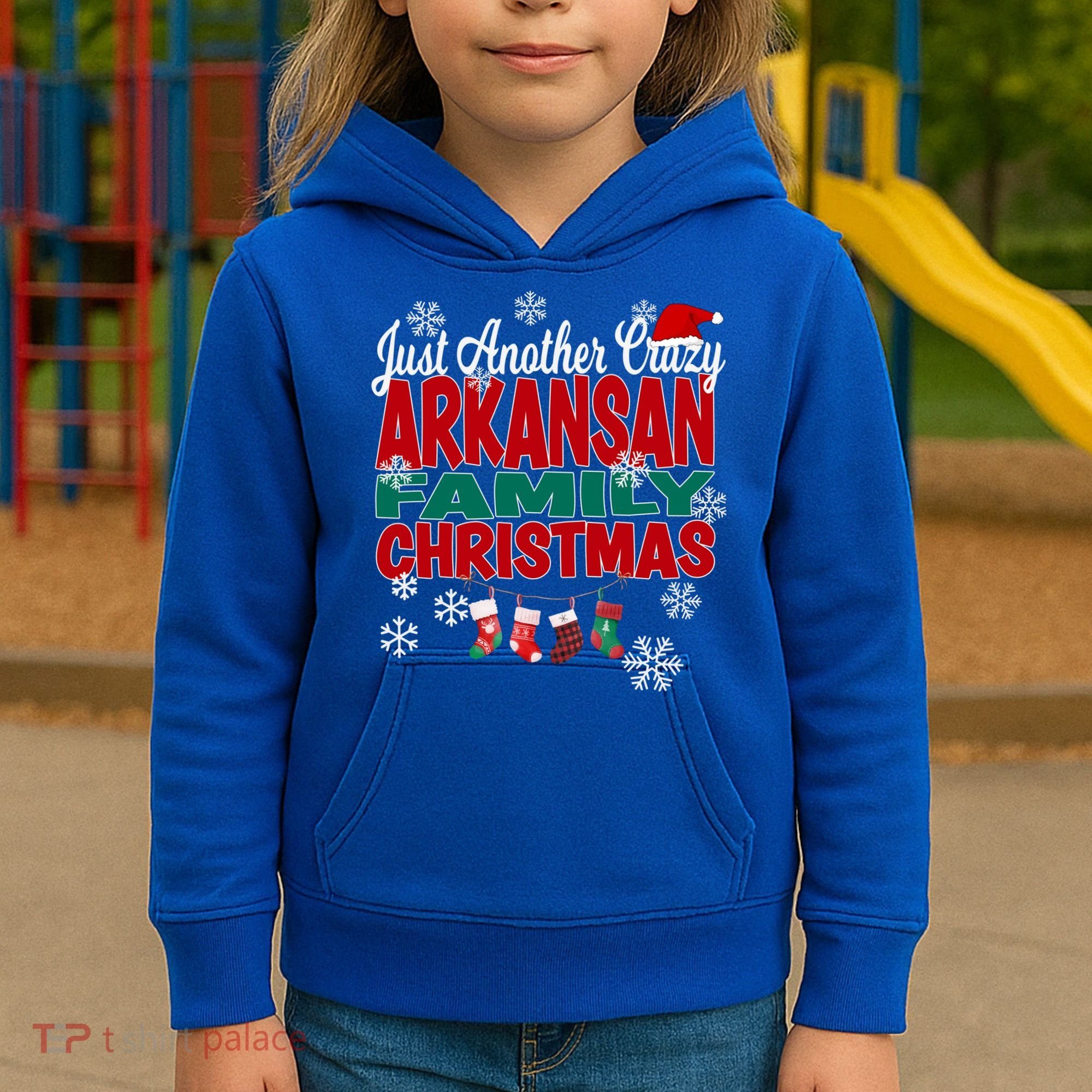 Arkansas Xmas Just Another Crazy Arkansan Family Christmas Cool Gift Kids Hoodie