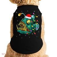 Anglerfish Xmas Lighting Reindeer Hat Anglerfish Christmas Doggie Tank thumb 0