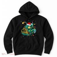 Anglerfish Xmas Lighting Reindeer Hat Anglerfish Christmas Hoodie thumb 0