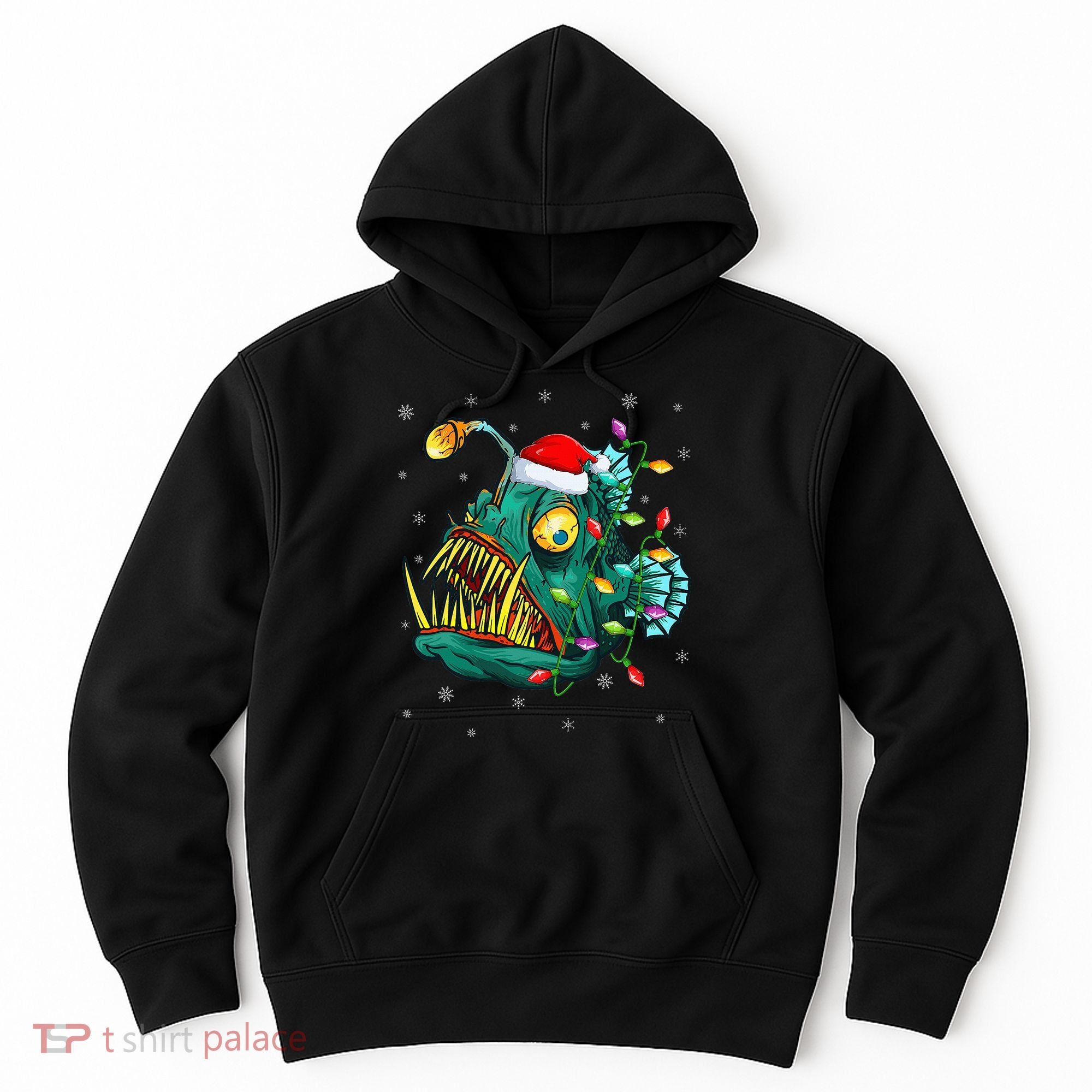 Anglerfish Xmas Lighting Reindeer Hat Anglerfish Christmas Hoodie