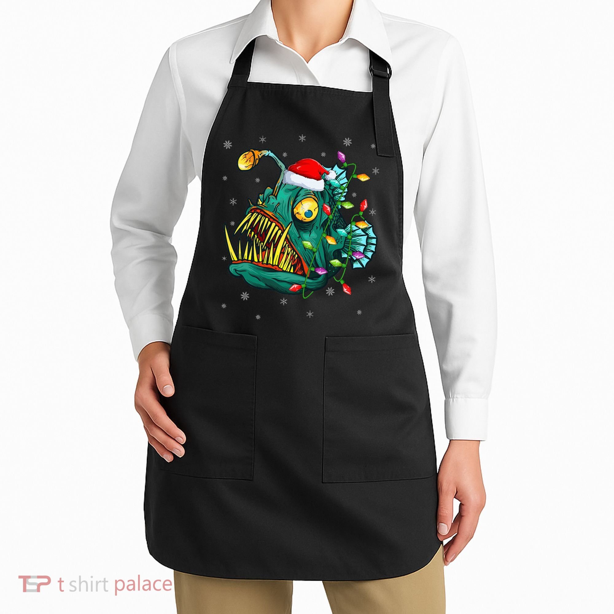 Anglerfish Xmas Lighting Reindeer Hat Anglerfish Christmas Apron