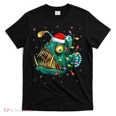 Anglerfish Xmas Lighting Reindeer Hat Anglerfish Christmas T-Shirt